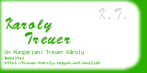 karoly treuer business card